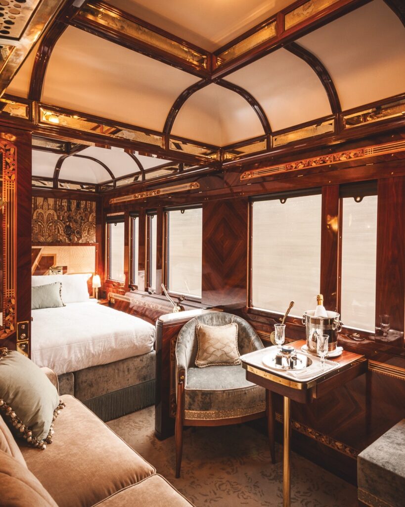 Luxurious interior of the Venice Simplon-Orient-Express train, an extension to Ultimate Italy, Luxury Gold Vacations