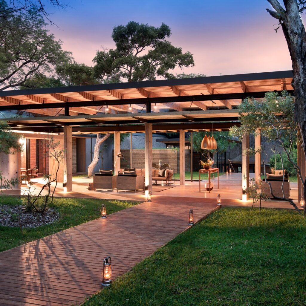 Image of a boarded path into the accommodation at Lion Sands Game Reserve