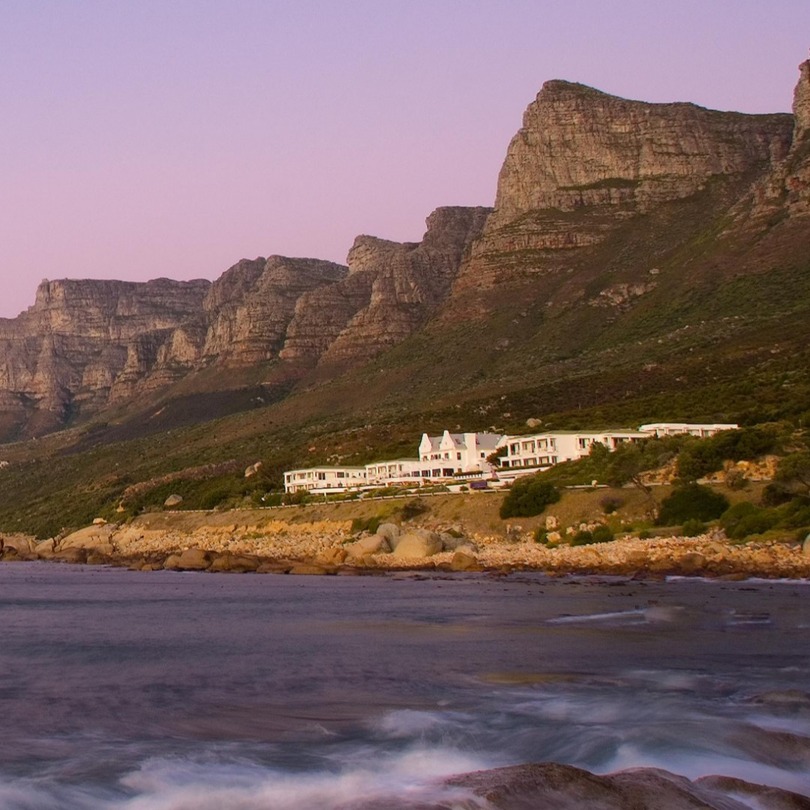 mountain range behind The Twelve Apostles Hotel South Africa