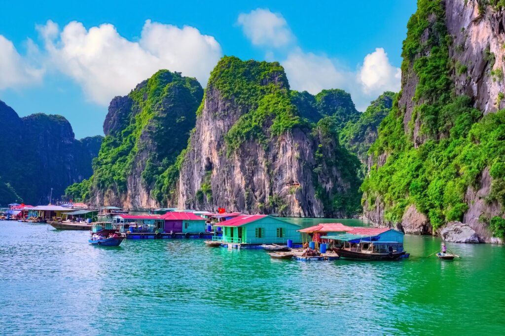 floating village on Ha Long Bay Vietnam