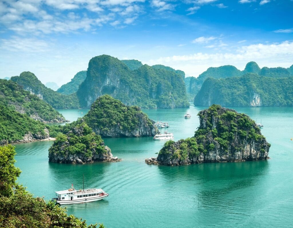 cruise boats on Ha Long Bay Vietnam