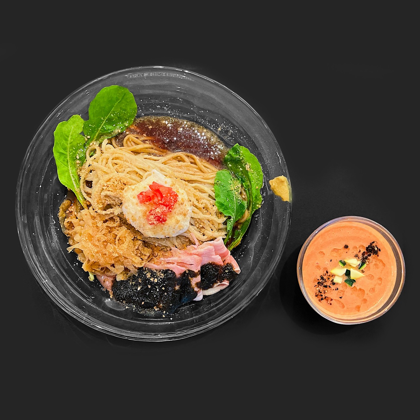 Soba noodle ramen with chilled tomato soup, Tsuta, Tokyo, Japan