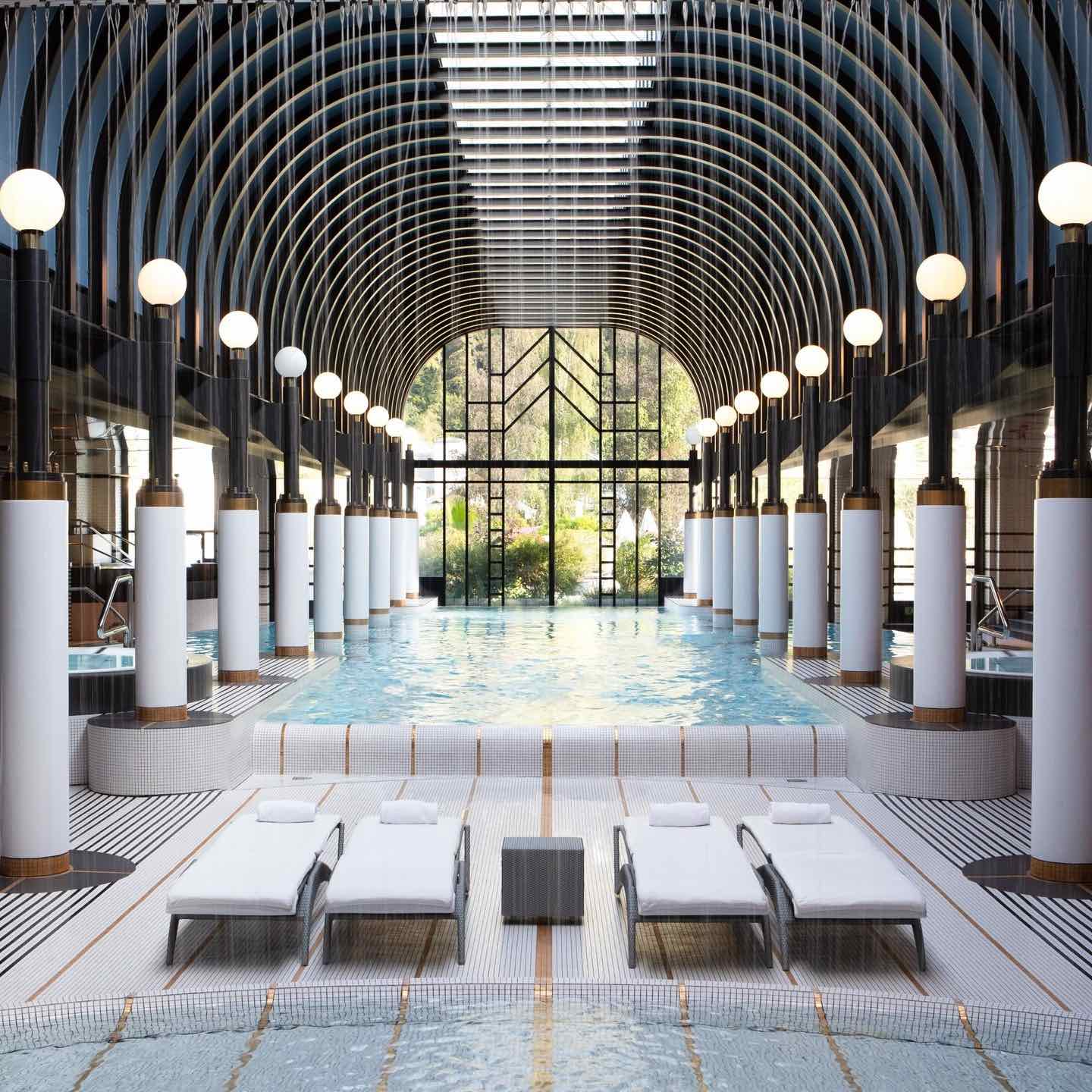 Interior of Spa with swimming pool at Victoria-Jungfrau Grand Hotel & Spa
