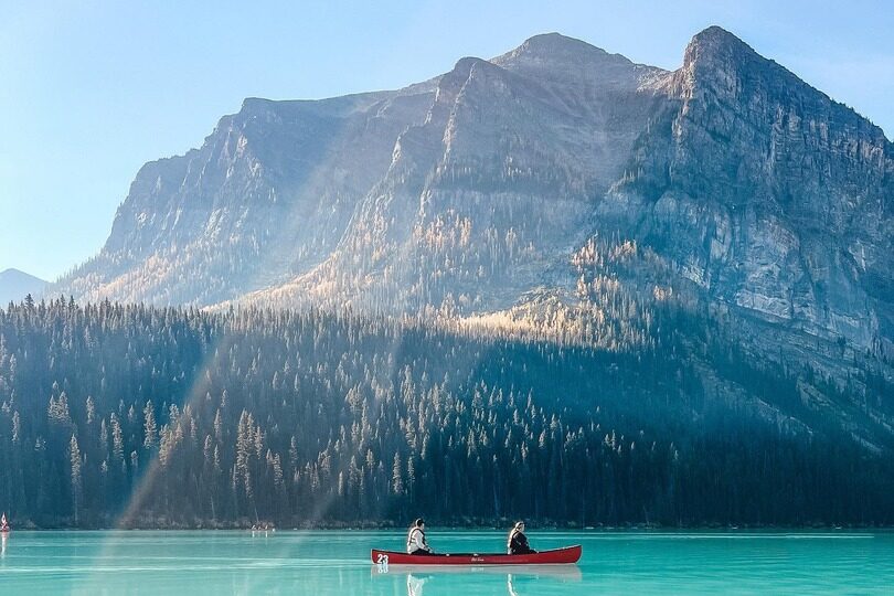 canoeing on Lake Louise