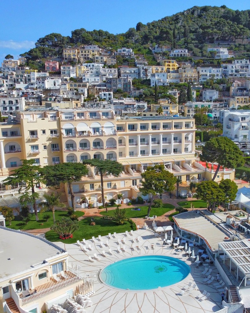 aerial view of Grand Hotel Quisisana, Isle of Capri, Italy