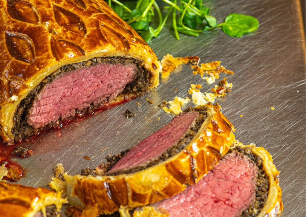 The Beef Wellington at the English Grill restaurant, London
