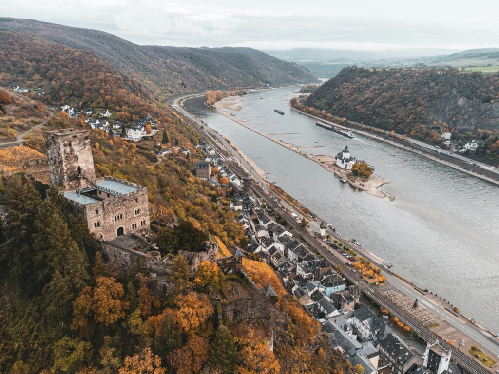 Aerial view of the River Rhine