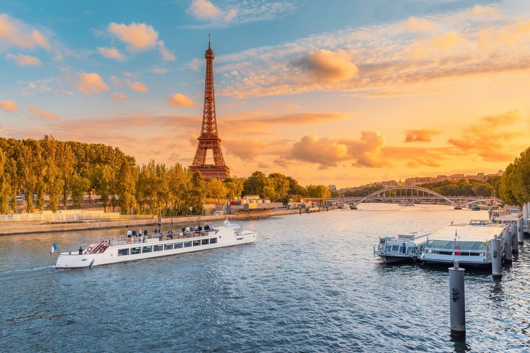 Seine River with view of Eiffel Tower Paris
